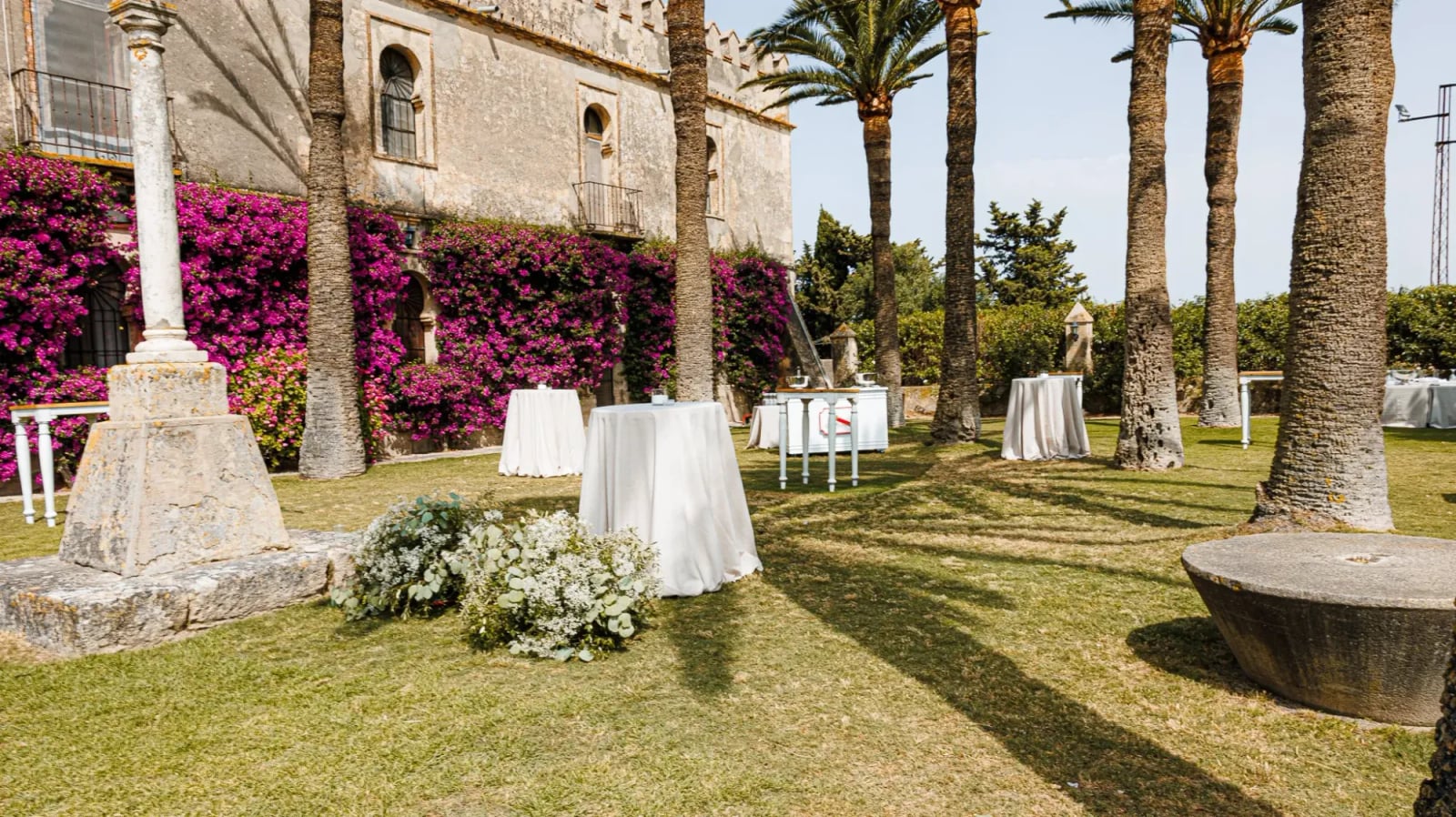 Detalle del montaje de la boda