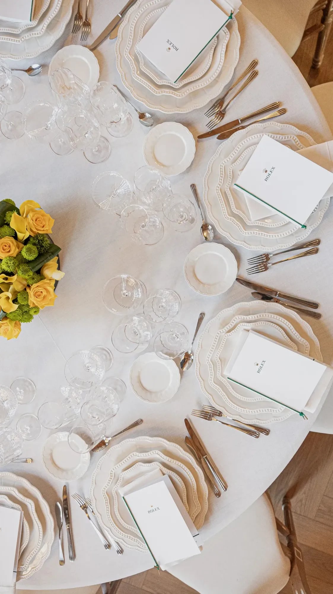 Montaje de la cena de gala